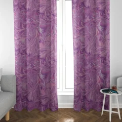Dekostoff Halbpanama Digitaldruck Retro Batik lila pink 1,40m Breite