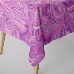 Dekostoff Halbpanama Digitaldruck Retro Batik lila pink 1,40m Breite