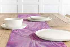 Dekostoff Halbpanama Digitaldruck Retro Batik lila pink 1,40m Breite