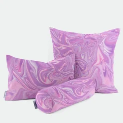 Dekostoff Halbpanama Digitaldruck Retro Batik lila pink 1,40m Breite