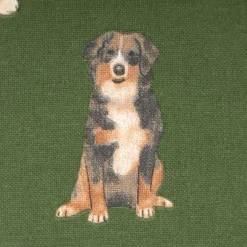 Dekostoff Halbpanama Dog Breed Mix Hunde grün 1,4m Breite