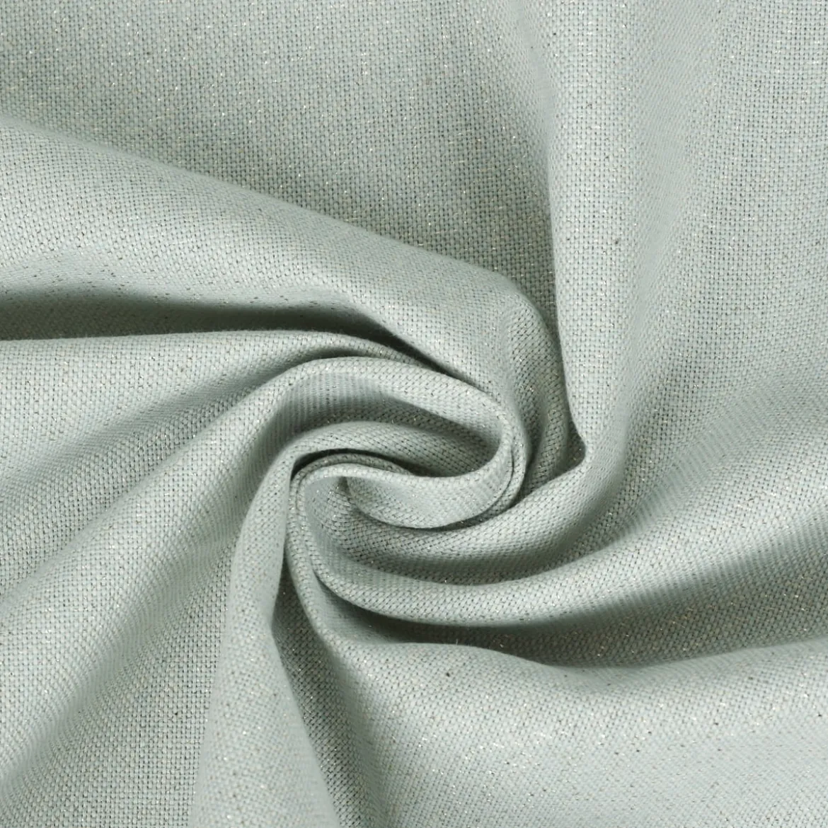 Dekostoff Halbpanama Leinenlook Lurexeffekte Glamour uni mint goldfarbig 1,40m Breite