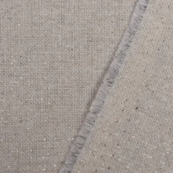 Dekostoff Halbpanama Leinenlook Lurexeffekte Glamour uni hellgrau silber 1,40m Breite