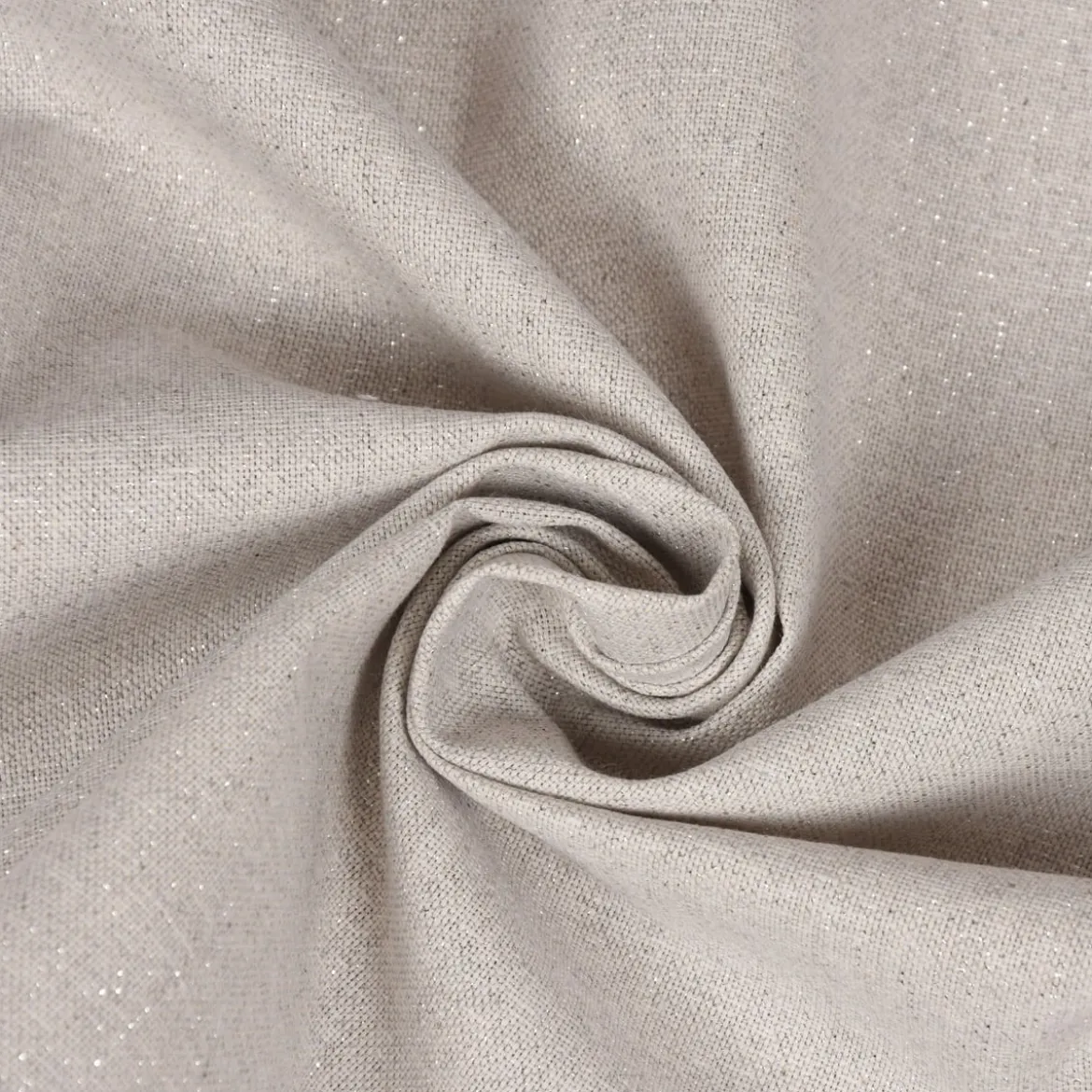Dekostoff Halbpanama Leinenlook Lurexeffekte Glamour uni hellgrau silber 1,40m Breite