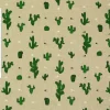 Dekostoff Halbpanama Leinenlook natur Kakteen Kaktus 1,40m Breite