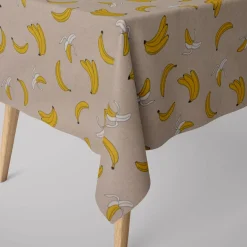 Dekostoff Halbpanama Leinenlook Bananen natur gelb 1,40m Breite