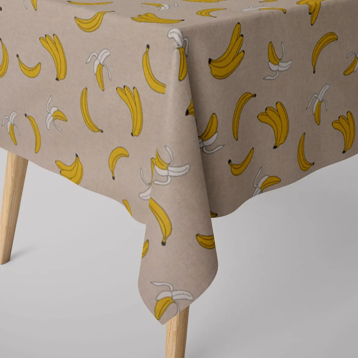 Dekostoff Halbpanama Leinenlook Bananen natur gelb 1,40m Breite