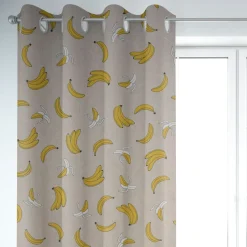 Dekostoff Halbpanama Leinenlook Bananen natur gelb 1,40m Breite