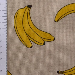 Dekostoff Halbpanama Leinenlook Bananen natur gelb 1,40m Breite