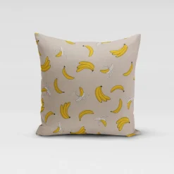 Dekostoff Halbpanama Leinenlook Bananen natur gelb 1,40m Breite