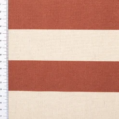 Dekostoff Halbpanama Leinenlook Streifen terrakotta natur 1,40m Breite