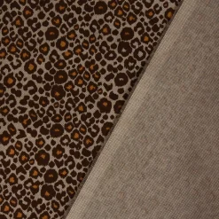 Dekostoff Halbpanama Leinenlook Leoparden natur braun 1,40m Breite