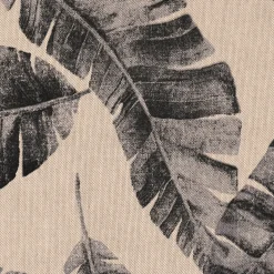 Dekostoff Halbpanama Leinenlook Safari Leaves Palmenblätter natur grau 1,40m Breite