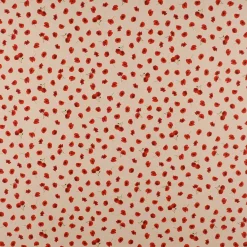 Dekostoff Halbpanama Leinenlook Poppy Flower Mohnblüten Allover natur rot 1,40m Breite
