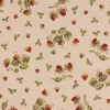 Dekostoff Halbpanama Leinenlook Strawberrys Growing Erdbeeren natur rot grün 1,40m Breite