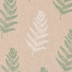 Dekostoff Halbpanama Leinenlook Fragile Fern Farnblätter natur grün 1,40m Breite