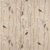 Dekostoff Halbpanama Leinenlook Soft Branch Blüten Gräser Vögel natur rosa 1,40m Breite