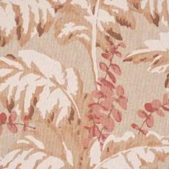 Dekostoff Halbpanama Leinenlook Pampasgras Eukalyptus natur rot 1,40m Breite