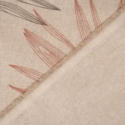 Dekostoff Halbpanama Leinenlook Luxury Palm Palmblätter natur braun gold 1,40m Breite