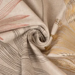 Dekostoff Halbpanama Leinenlook Luxury Palm Palmblätter natur braun gold 1,40m Breite