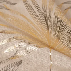 Dekostoff Halbpanama Leinenlook Luxury Palm Palmblätter natur braun gold 1,40m Breite