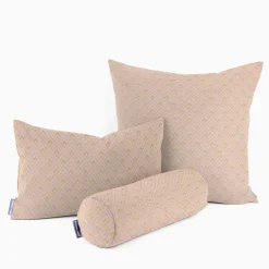 Dekostoff Halbpanama Leinenlook Metallic Art Deco Rauten rosa goldfarbig 1,40m Breite