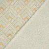 Dekostoff Halbpanama Leinenlook Metallic Art Deco Rauten mintgrün goldfarbig 1,40m Breite
