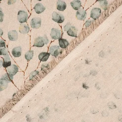 Dekostoff Halbpanama Leinenlook Little Eukalyptus Leaves Mini Eukalyptusblätter natur grün 1,40m Breite