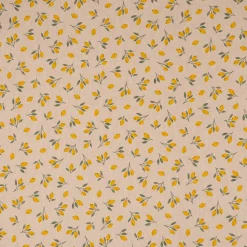 Dekostoff Halbpanama Leinenlook Little Citrus Fruits Mini Zitronen natur gelb 1,40m Breite