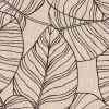 Dekostoff Halbpanama Leinenlook Bush Leaf Blätter abstrakt natur schwarz 1,40m Breite