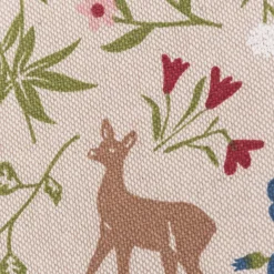Dekostoff Halbpanama Leinenlook Floral Animal Garden natur bunt 1,40m Breite