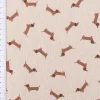 Dekostoff Halbpanama Leinenlook Little Dachshund Dog Dackel natur braun 1,40m Breite