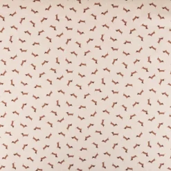 Dekostoff Halbpanama Leinenlook Little Dachshund Dog Dackel natur braun 1,40m Breite