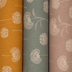 Dekostoff Halbpanama Leinenlook Elegant Dandelion Pusteblume taupe natur 1,40m Breite
