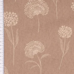 Dekostoff Halbpanama Leinenlook Elegant Dandelion Pusteblume taupe natur 1,40m Breite