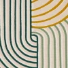 Dekostoff Halb-Panama Leinenlook Courbes Art Deco Geometriedesign natur grün gelb 155cm Breite