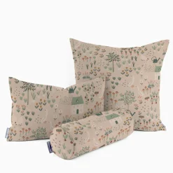 Dekostoff Halbpanama Leinenlook Farmhouse Cozy View Bauernhof Garten natur bunt 1,40m Breite