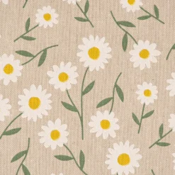 Dekostoff Halbpanama Leinenlook Daisy Sweet Field Gänseblümchen natur weiß 1,40m Breite