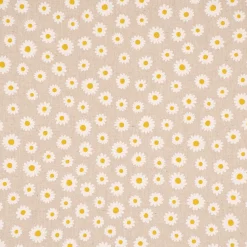 Dekostoff Halbpanama Leinenlook Daisy Sweet Garden Gänseblümchen Blüten natur weiß 1,40m Breite