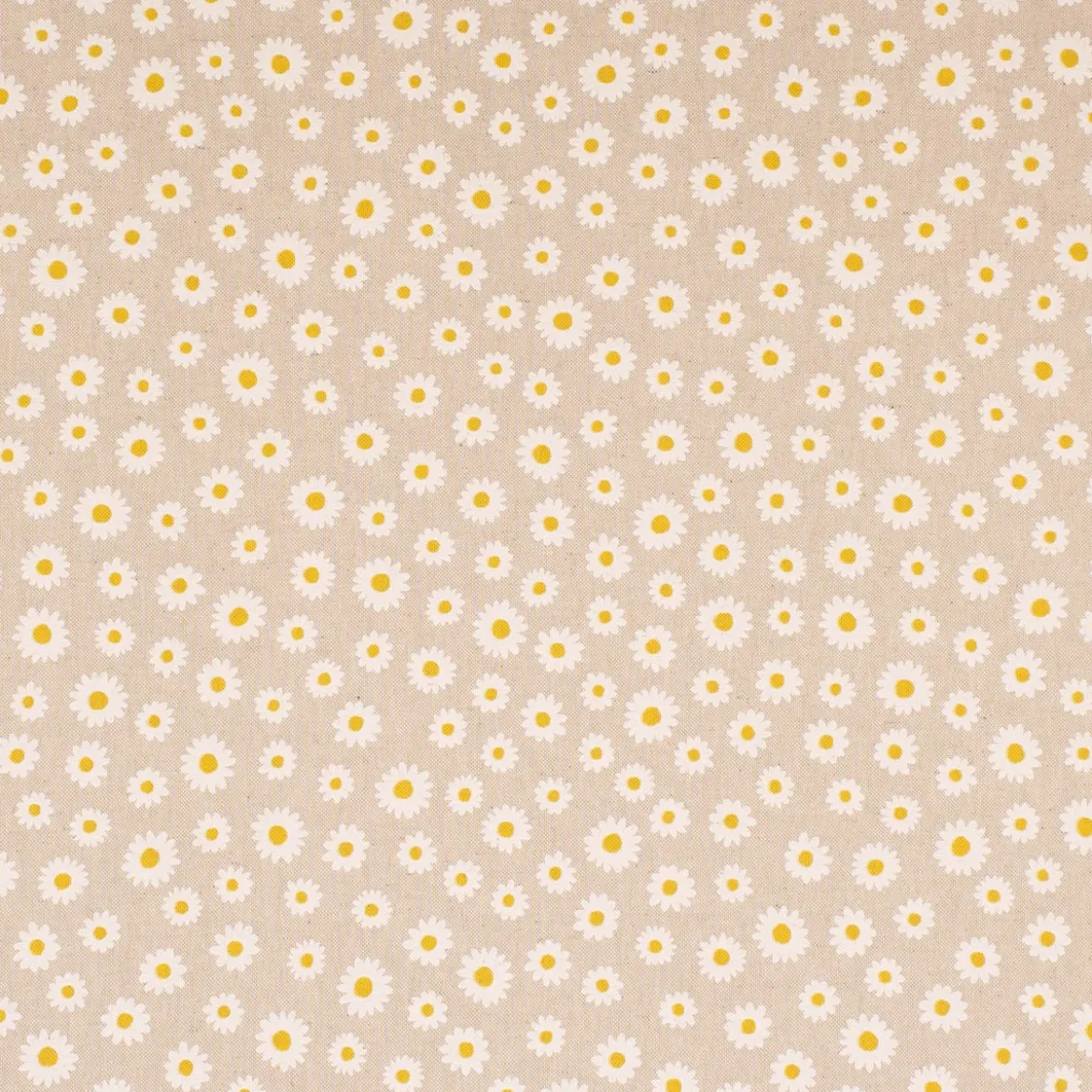 Dekostoff Halbpanama Leinenlook Daisy Sweet Garden Gänseblümchen Blüten natur weiß 1,40m Breite