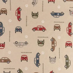 Dekostoff Halbpanama Leinenlook VW Beetle Racing Volkswagen Käfer natur rot grün blau 1,40m Breite