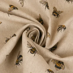 Dekostoff Halbpanama Leinenlook Bee Buzzing Bienen Hummeln natur gelb 1,40m Breite