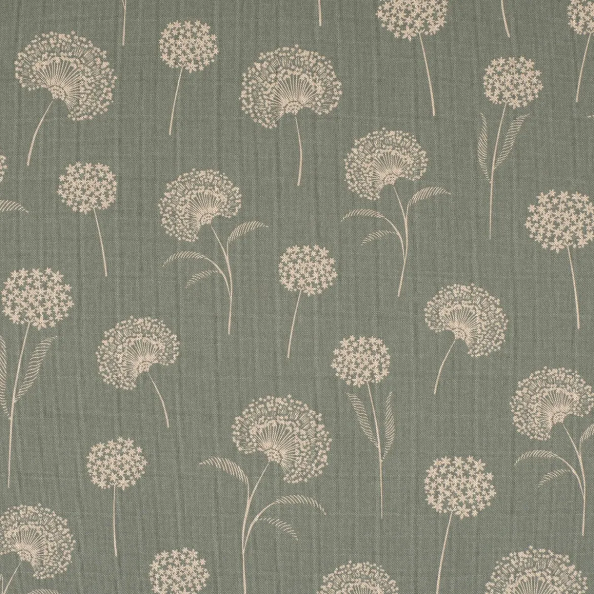 Dekostoff Halbpanama Leinenlook Elegant Dandelion Pusteblume mintgrün natur 1,40m Breite