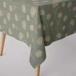 Dekostoff Halbpanama Leinenlook Elegant Dandelion Pusteblume mintgrün natur 1,40m Breite