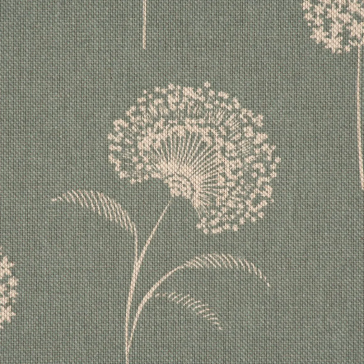 Dekostoff Halbpanama Leinenlook Elegant Dandelion Pusteblume mintgrün natur 1,40m Breite