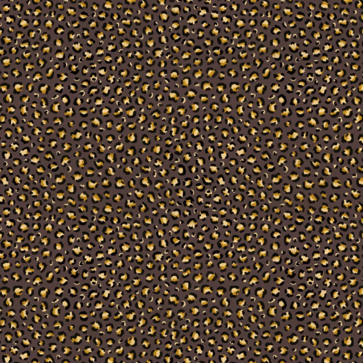 Dekostoff Halbpanama Leomuster Leoprint dunkelbraun gold 1,40m Breite