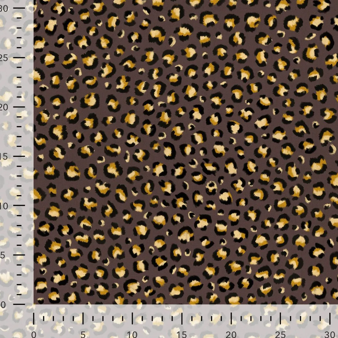 Dekostoff Halbpanama Leomuster Leoprint dunkelbraun gold 1,40m Breite