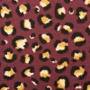 Dekostoff Halbpanama Leomuster Leoprint weinrot gold 1,40m Breite