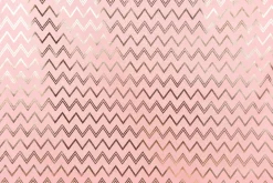 Dekostoff Halbpanama Metallikdruck Chevron Zacken rosa goldfarbig metallic 1,40m breit