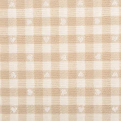 Dekostoff Herzchen Karo klein beige weiß 140cm Breite